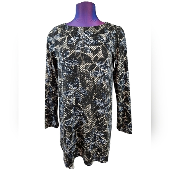 J. Jill Wearever Collection Floral Slinky Knit Long Sleeve Tunic Top Size Small - Picture 7 of 7